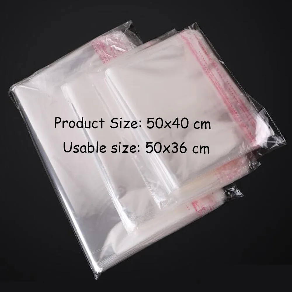 

50x40cm Self Seal Resealable Clear Poly Plastic Opp Bag /20pcs