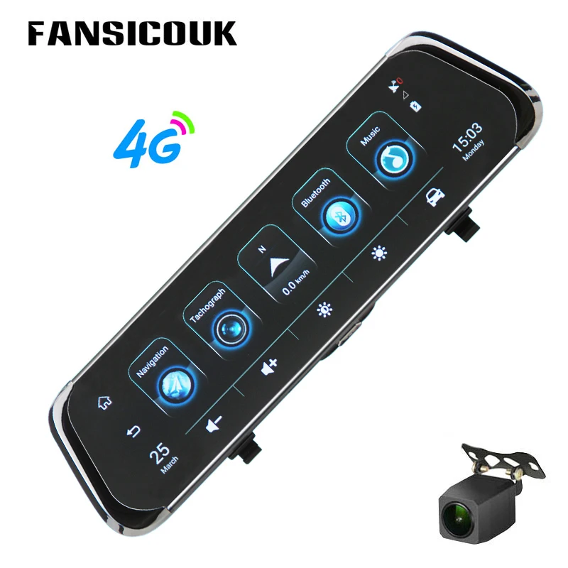 

FANSICOUK 4G HD 1080P Car DVR 10" Android Mirror Camera GPS WIFI ADAS Dual Lens Dash Cam Rearview Registrar DVRs Auto Camera