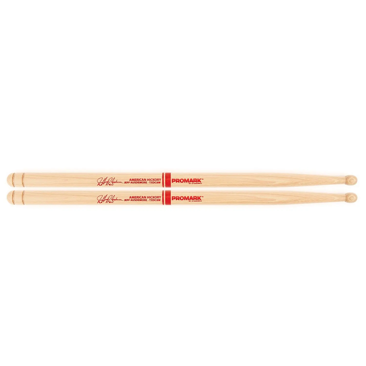 Американский TXDC8W Hickory DC8 Jeff Ausdemore марширующие барабанные палочки из дерева