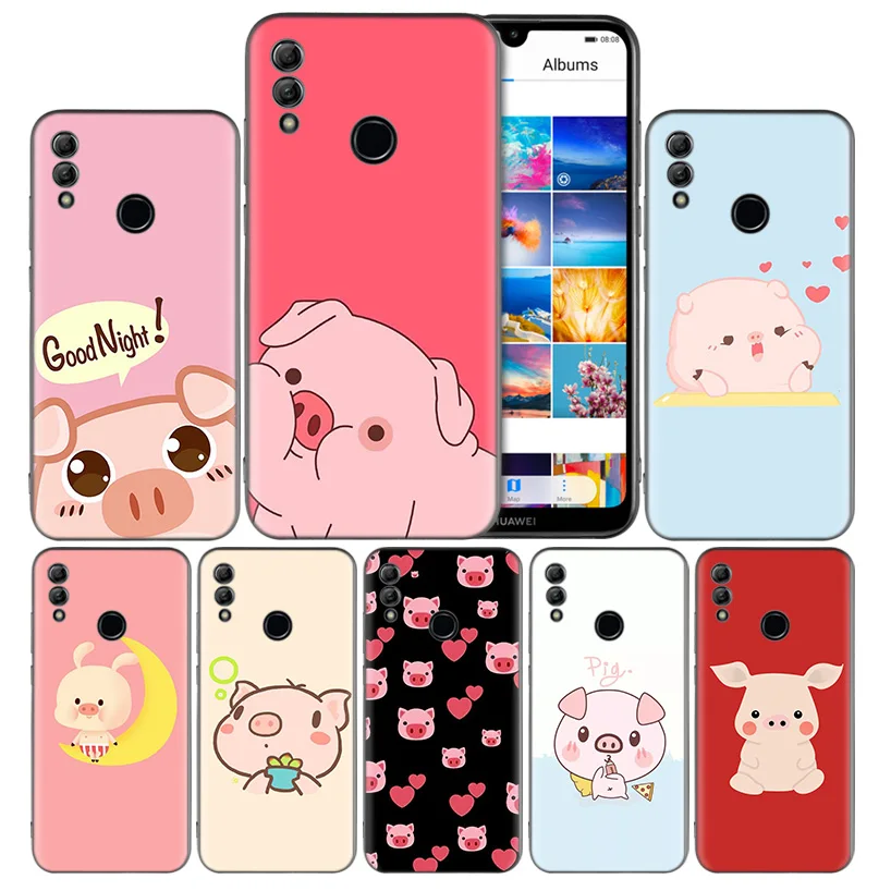 

Piggy cute pig Lovely Silicone Case Cover for Huawei Honor 8X 8C 8A 8S 10 10i Lite Play V20 Y9 Y7 Y6 Y5 Prime 2018 2019
