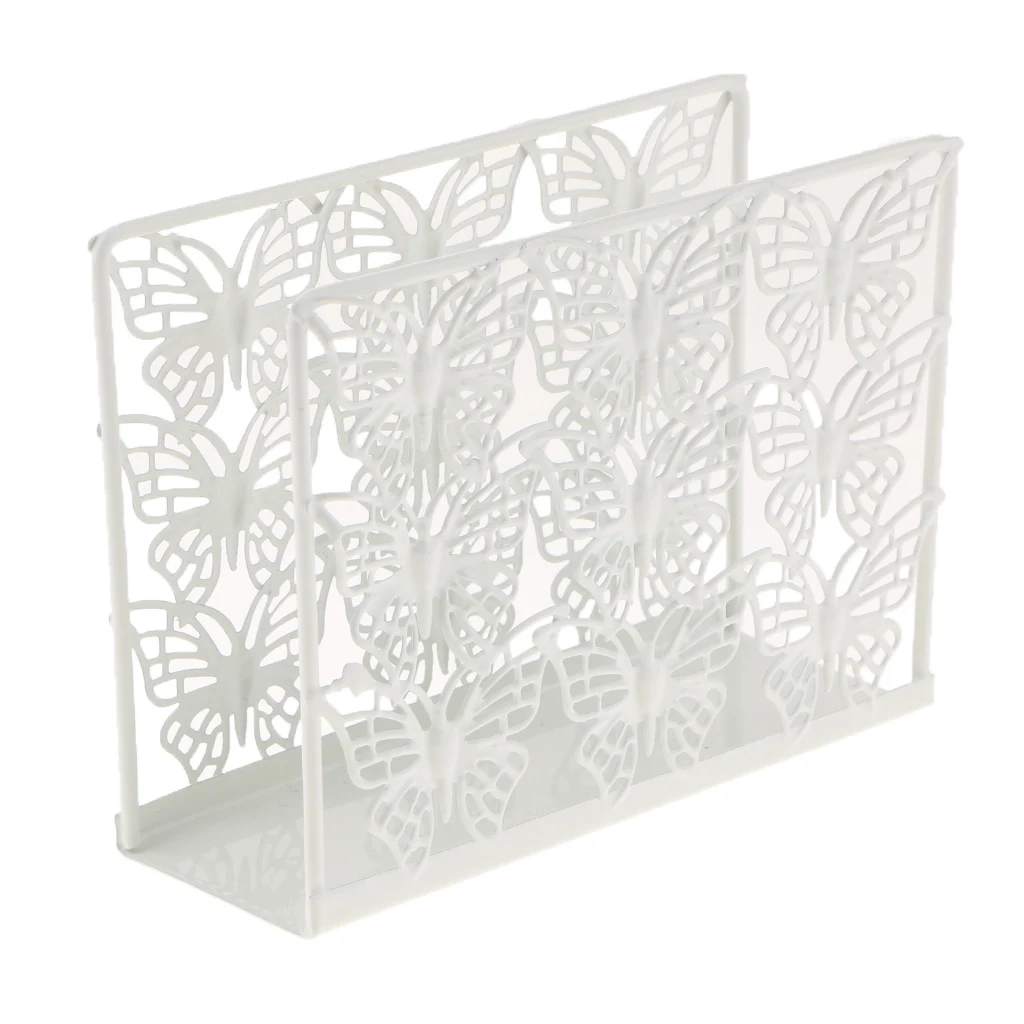 Hollow Out Design Stainless Steel Napkin Holder Paper Dispenser Tissue Rack for Wedding Party Dining Table Decoration