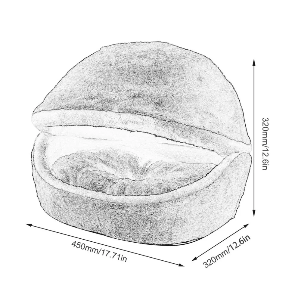 Теплая кровать для питомца, домик для гамбургера, расстегивающаяся, ветрозащитная, для питомца, для щенка, в виде ракушки, скрывается, Булочка для бургеров, зимняя Конура