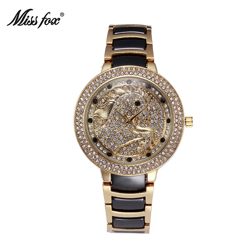 Miss fox new watch classic ceramic steel ladies bracelet top brand diamonds waterproof quartz watch women fashion luxury watches Miss fox new watch classic ceramic steel ladies bracelet top brand diamonds waterproof quartz watch women fashion luxury watches