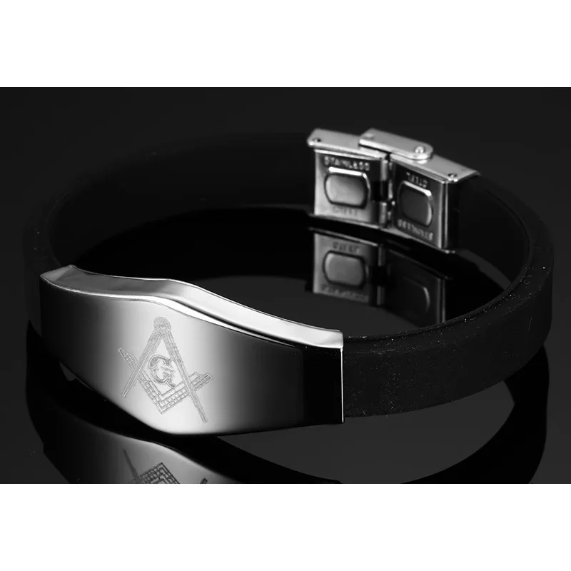 Аксессуары для масонских браслетов Freemason резиновый браслет из нержавеющей стали