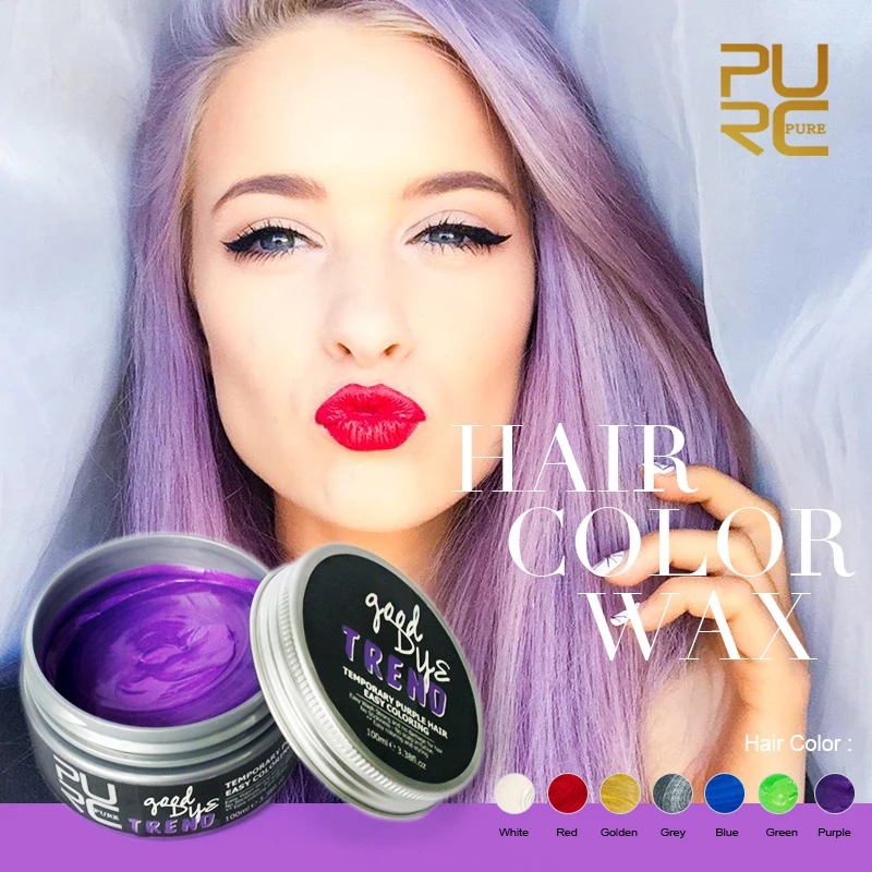 Фиолетовые краски для волос одноразовые для волос восковые продукты для укладки временные семь цветов краска для волос воск Уход за волосами