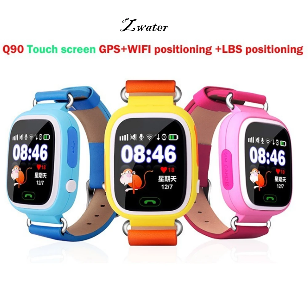 

Zwater baby GPS Smart Watch Q90 Phone Position with Wifi touch screen SOS Call Location DeviceTracker for Kid Safe PKQ50 Q80