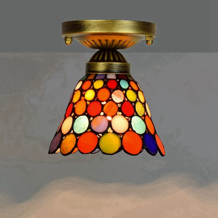 Ou 6 Inch 15cm Tiffany Coloured Glass Aisle Corridor Balcony Small