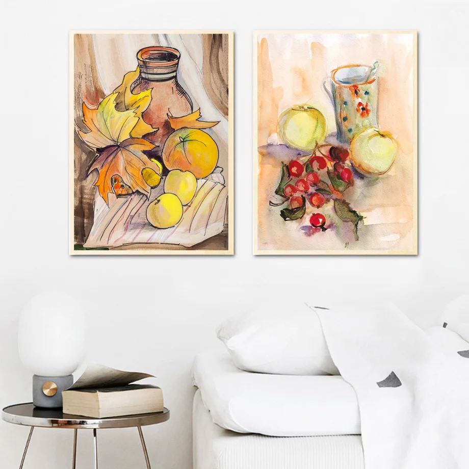 Watercolor-Apple-Orange-Fruit-Wine-Glass-Wall-Art-Canvas-Painting-Nordic-Posters-And-Prints-Cartoon-Wall (2)