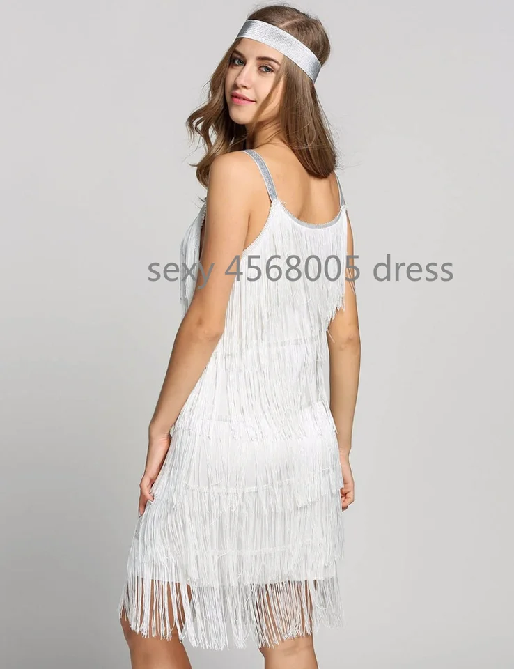 Vintage Vestido 1920s Fler Fancy Dress Great Gatsby Costumes Slash Neck Tiered Fringe Swing Party Headband Vintage Vestido 1920s Fler Fancy Dress Great Gatsby Costumes Slash Neck Tiered Fringe Swing Party Headband