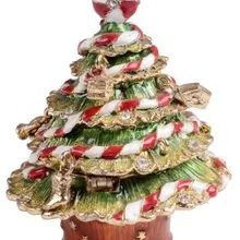 Винтаж Рождественская елка на день рождения Рождественские подарки украшения шкатулка для украшений в стиле подвесной держатель кольцо коробка ювелирных изделий Чехол подарочная коробка