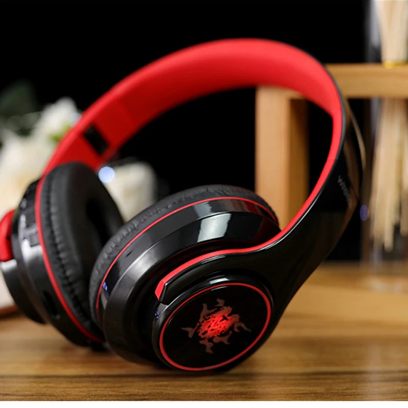 Наушники bluetooth 4 1 беспроводные HIFI семицветные LED над ухом гарнитура