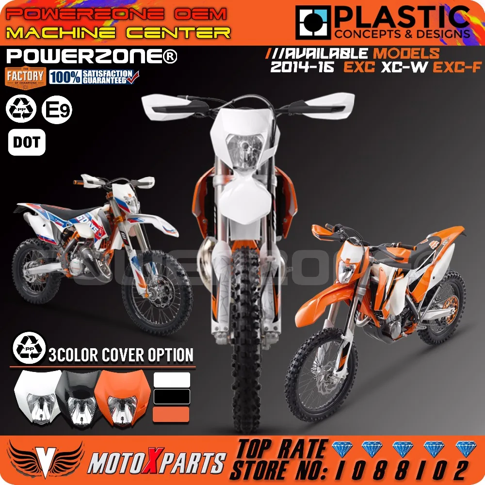 Powerzone фара для KTM SX F EXC XCF SMR 15 16 Мотоцикл Байк MX эндуро супермото с H4 лампочкой