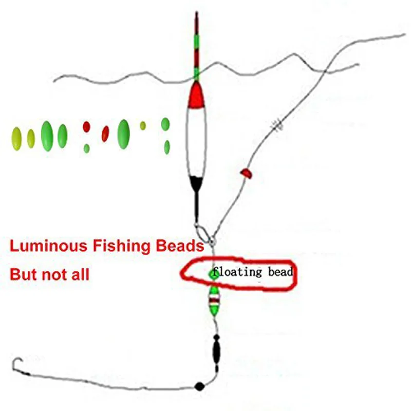 Hard Plastic Oval Shaped Fishing Beads Fish Round Beads Fishing Lures Biats Beads Fishing Tackle Tools Eggs for Saltwater Fishing