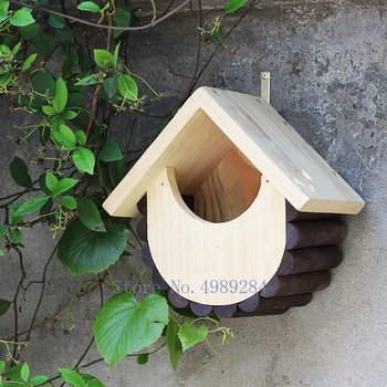 

Nordic Rainforest Bird house Bird's nest Weatherproof Household patio balcony decoration Wild bird nest protection Wooden