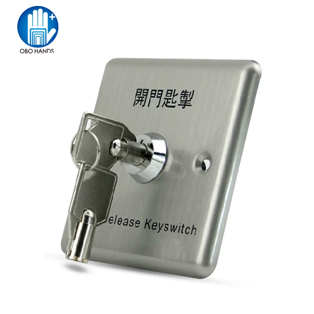 

Metal Stainless Steel door release keyswitch exit button Release Button with keys For Access Control System all Electronic Lock