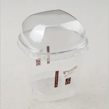 150 мл Упаковка Прозрачная квадратная пудинг муссовый торт чашка высокозернистый пластик с крышкой 100 шт