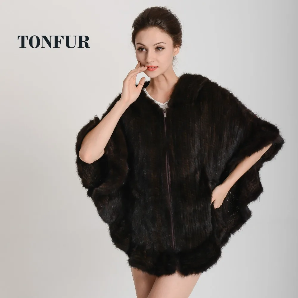 Вязаное пальто из натурального меха норки женская модная меховая куртка на