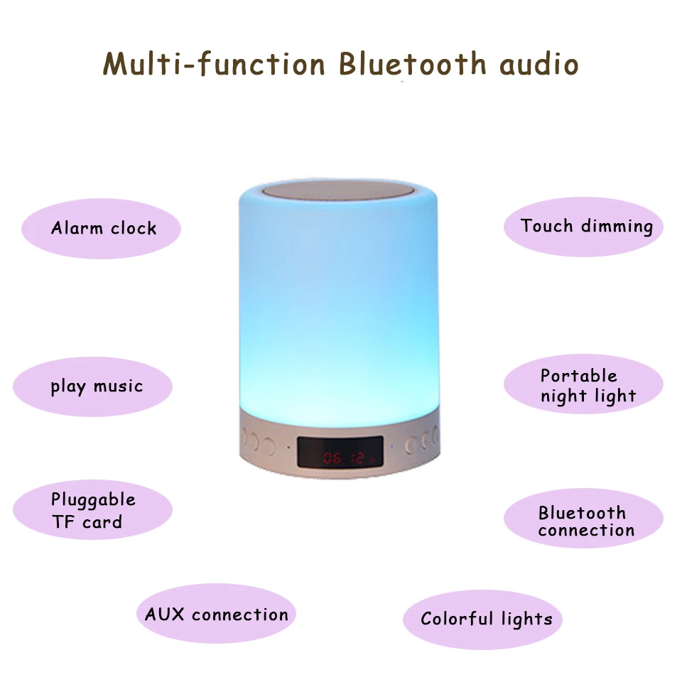 Беспроводной мини Bluetooth динамик светодиодный цветной дисплей времени сабвуфер bluetooth-проигрыватель карта Колонка USB светящийся динамик