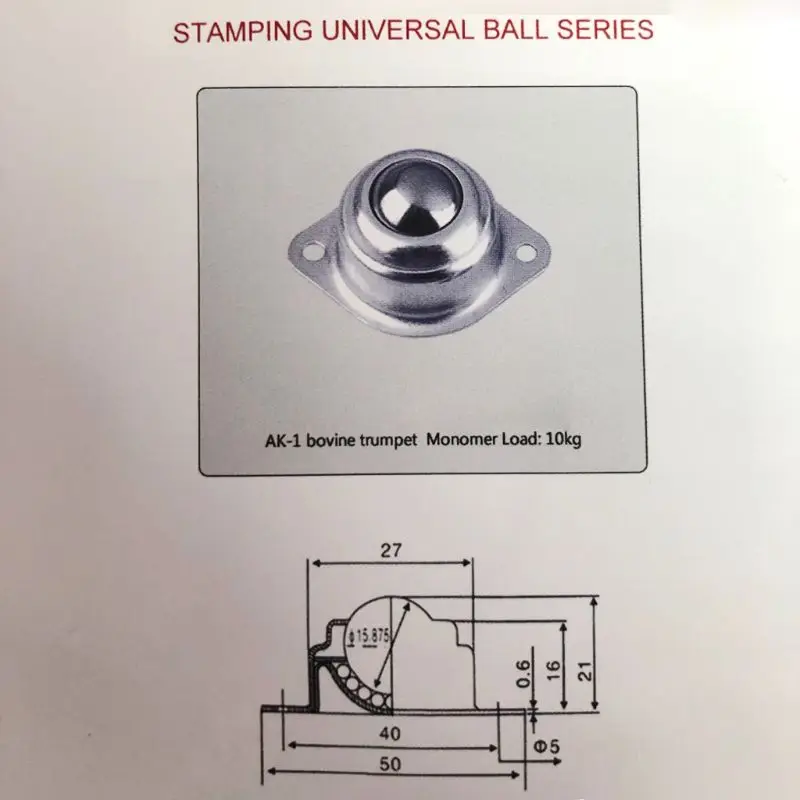 Roller Ball Transfer Bearing Universal Caster Screw Mount Round Ball Bull Wheel