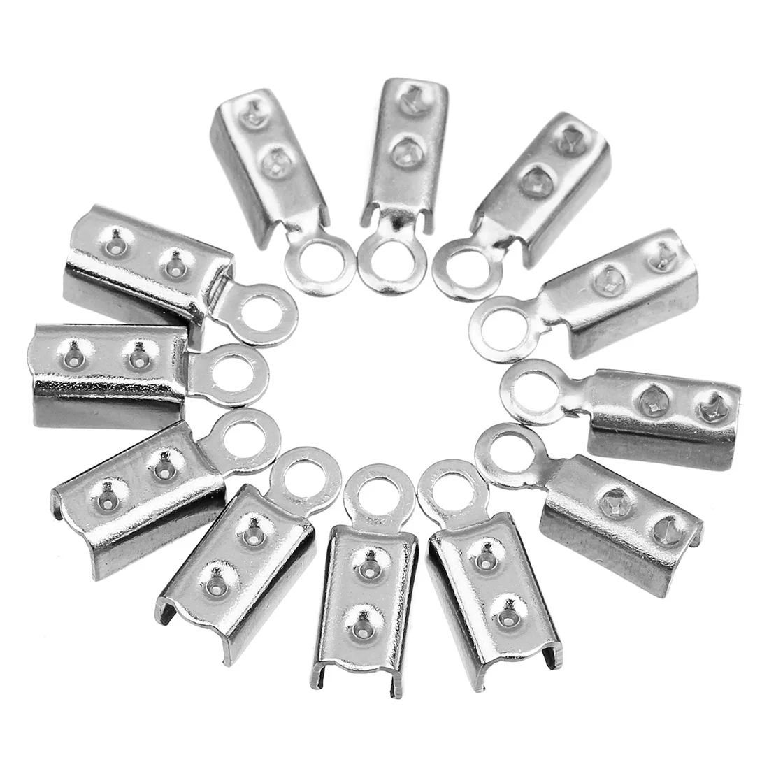 100psc stainless steel leather clip wire bracelet necklace clasp for