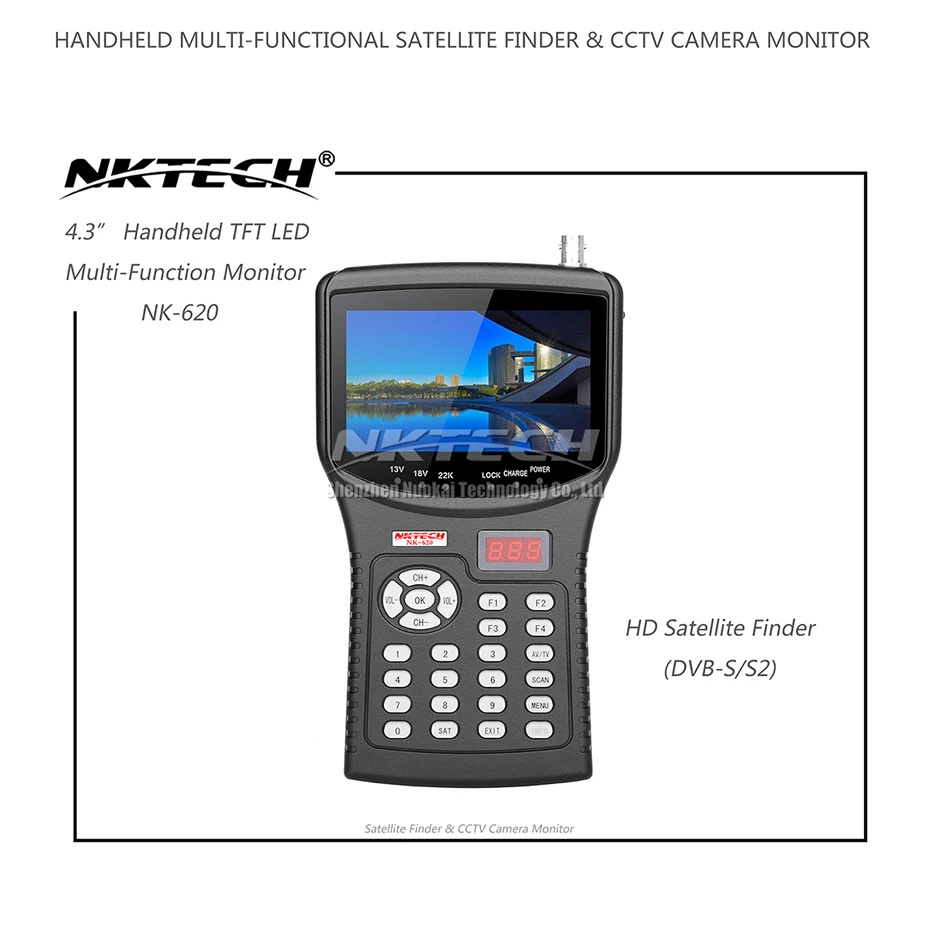 NKTECH HD цифровой спутниковый ТВ сигнал Finder измеритель NK 620 камера видеонаблюдения