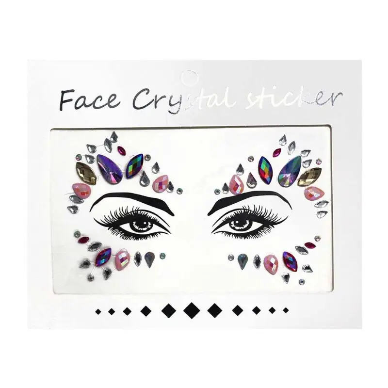 Pink Rhinestones Face Jewels Adhesive Crystal Gems Beauty Makeup Body Art Glitter Tattoo Eyebrow Face Body Jewelry Stickers