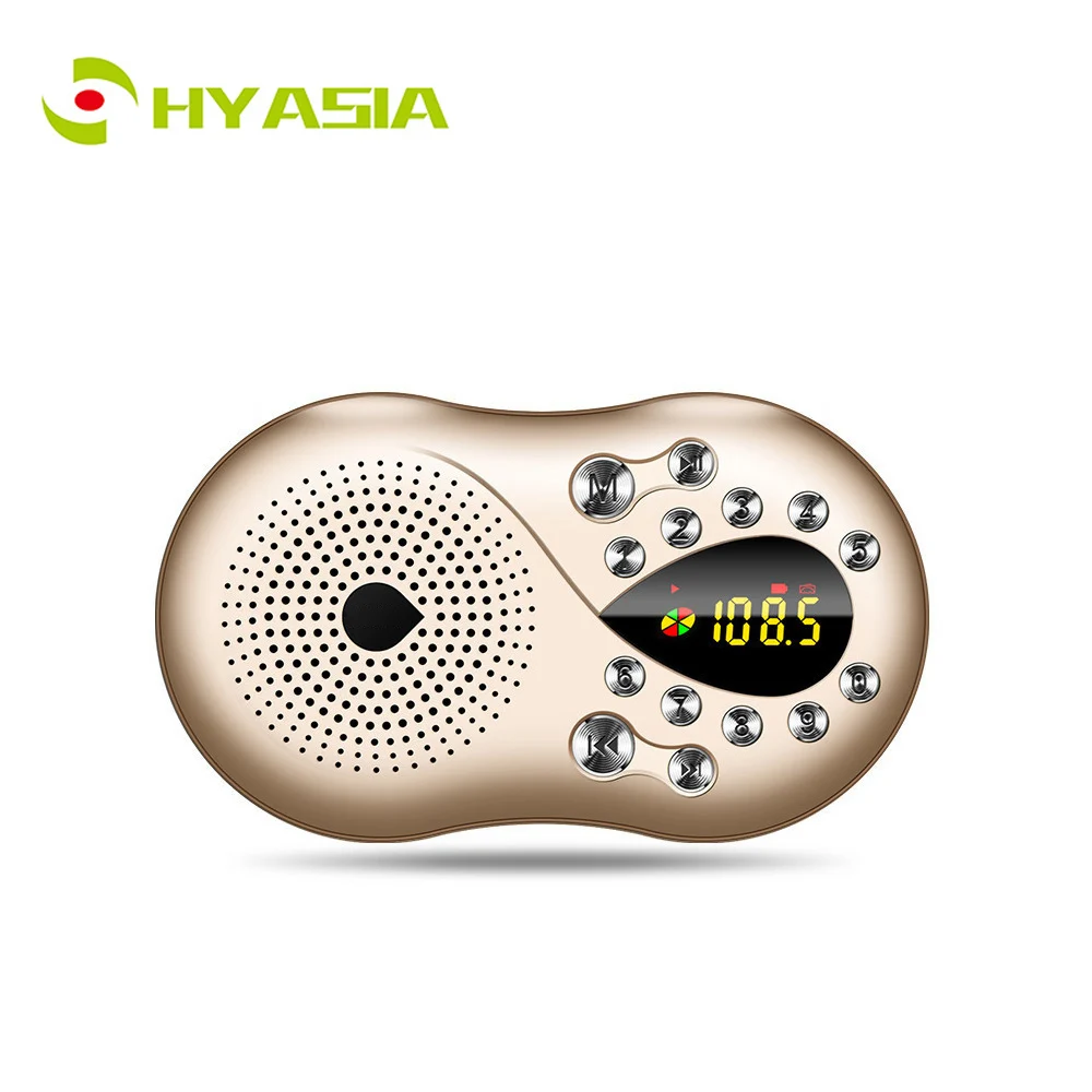 

HYASIA Portable Mini FM Radio Built-in Antenna Audio LCD FM Radio Speaker USB TF Card Mp3 Music Player 3.5mm For Parents Gift
