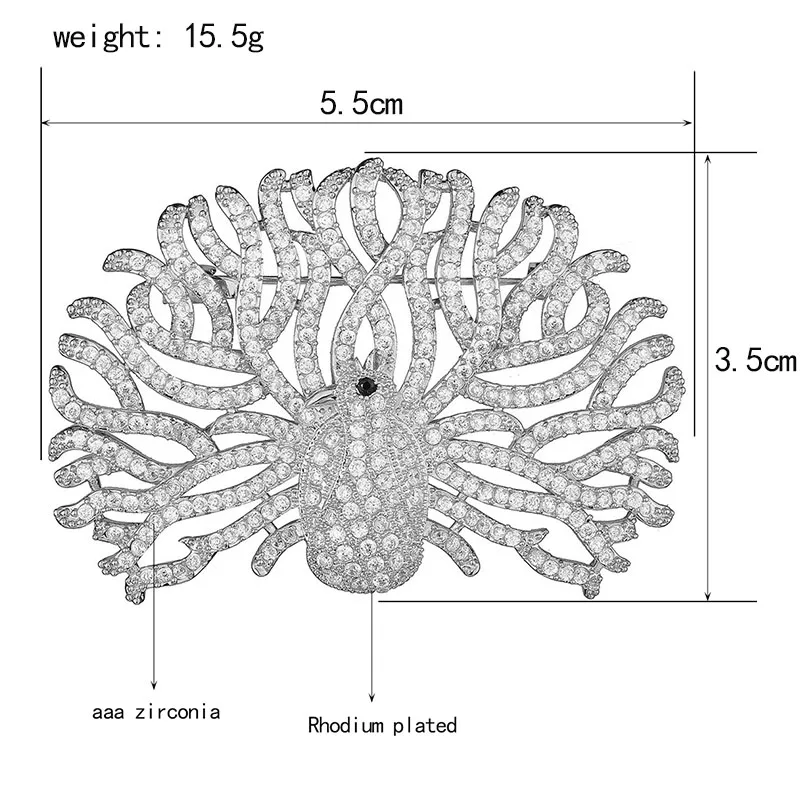 Пять стилей высокого класса павлин брошь микро-инкрустация кубического циркония элегантные хрустальные броши с птицами булавки для женщин подарок
