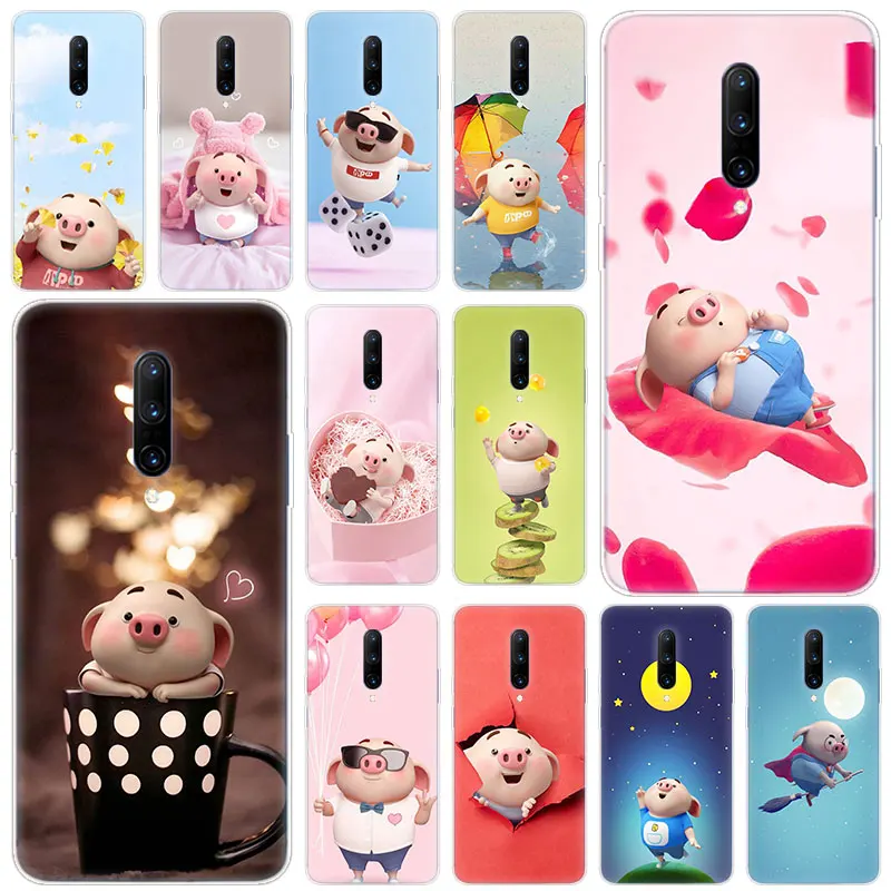 Hot Cute Cartoon Piggy Soft Silicone Fashion Transparent Case For font b OnePlus b font font