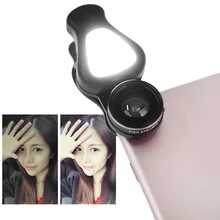 Alloet 205 градусов мобильный телефон рыбий глаз 0.62x Широкий формат объектив 15x макрообъектив с светодиодной вспышке Selfie свет для Samsung телефоны