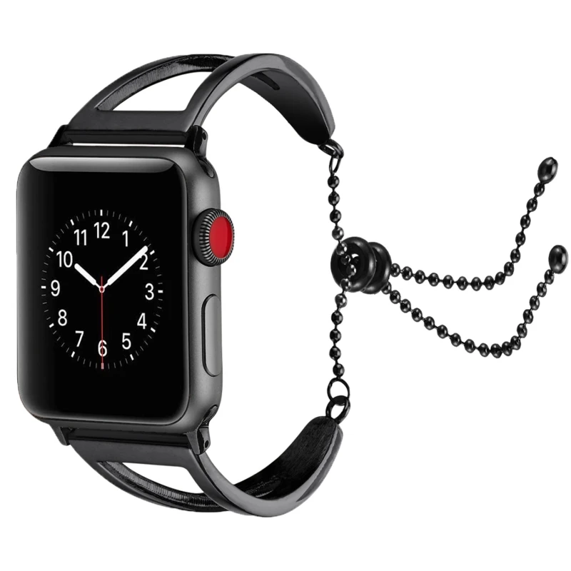 Black Stainless Steel Bracelet Link Chain For Apple Watch