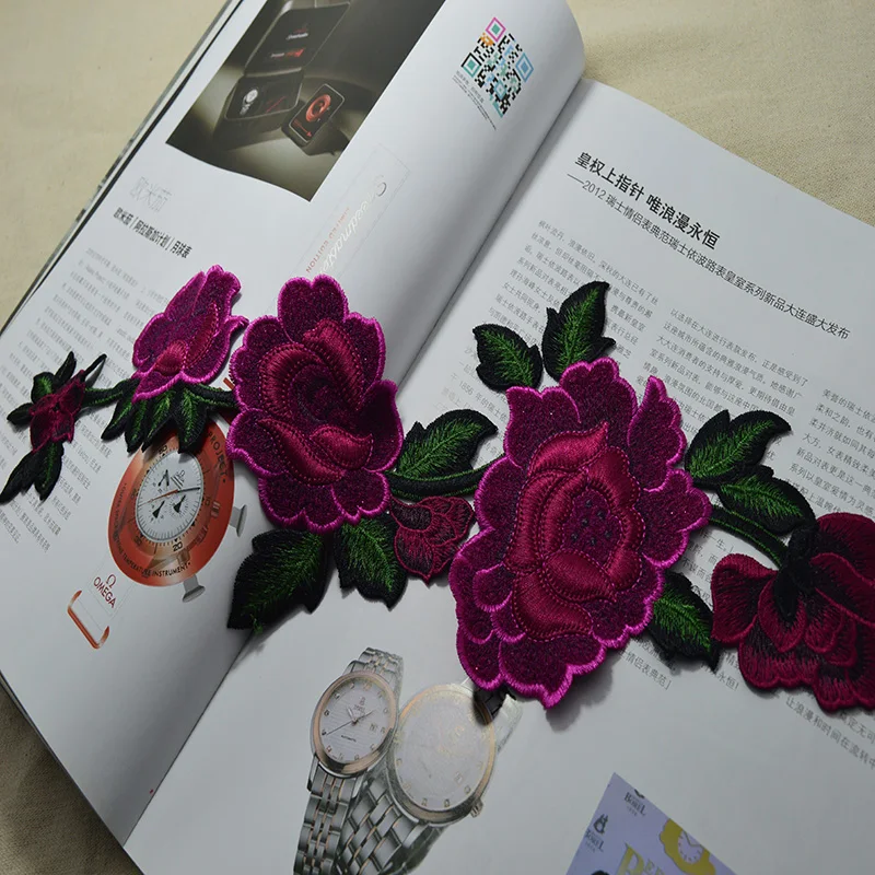 

Free shipping(1pieces/lot)chinese style color patches Wedding Bridal Embroidery Lace patch Sewing Lace Applique