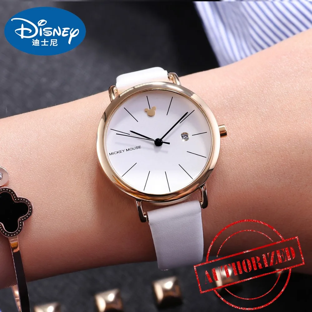DISNEY lovers Watches men Fashion Simple Leather Quartz Date Watch Women Ladies Wrist Female Clock Hodinky Montre FemmeL | Наручные часы