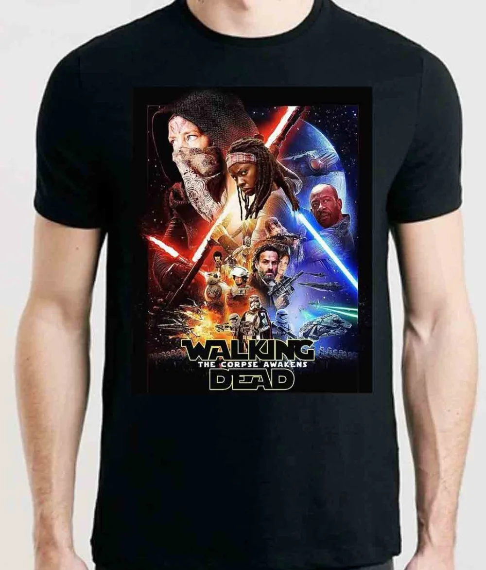 

The Walking Dead Star Wars The Corpse Awakens Rick Grimes Daryl Dixon 2019 Fashion Summer Male O-Neck T Shirts