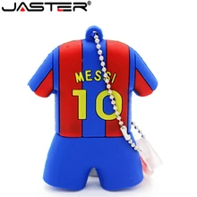 JASTER футбольная Джерси Barca Messi Флешка usb флеш-накопитель 4GB 8GB 16GB 32GB 64GB футбольная ручка-накопитель в подарок