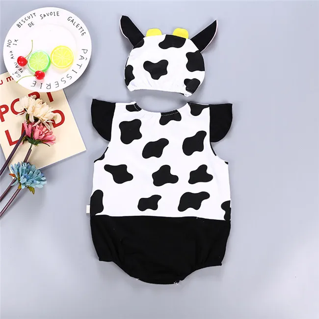 Got Milk Baby Boys Girls Cute Animal Cartoon Rompers One-piece Cotton New Born