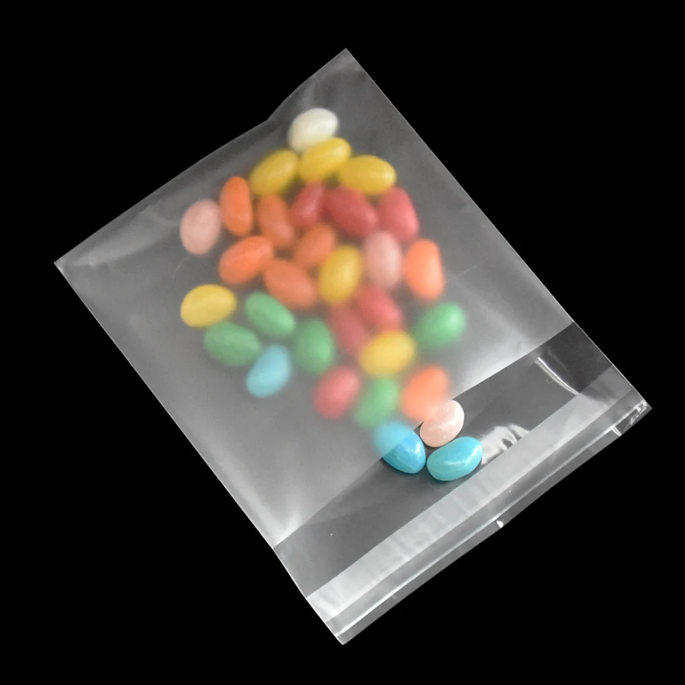 

14x14+3cm Self Adhesive Matte Clear Plastic Candy Bag Plastic Snack Storage Packaging Bags Cookies Packing Food Bags 500 Pieces