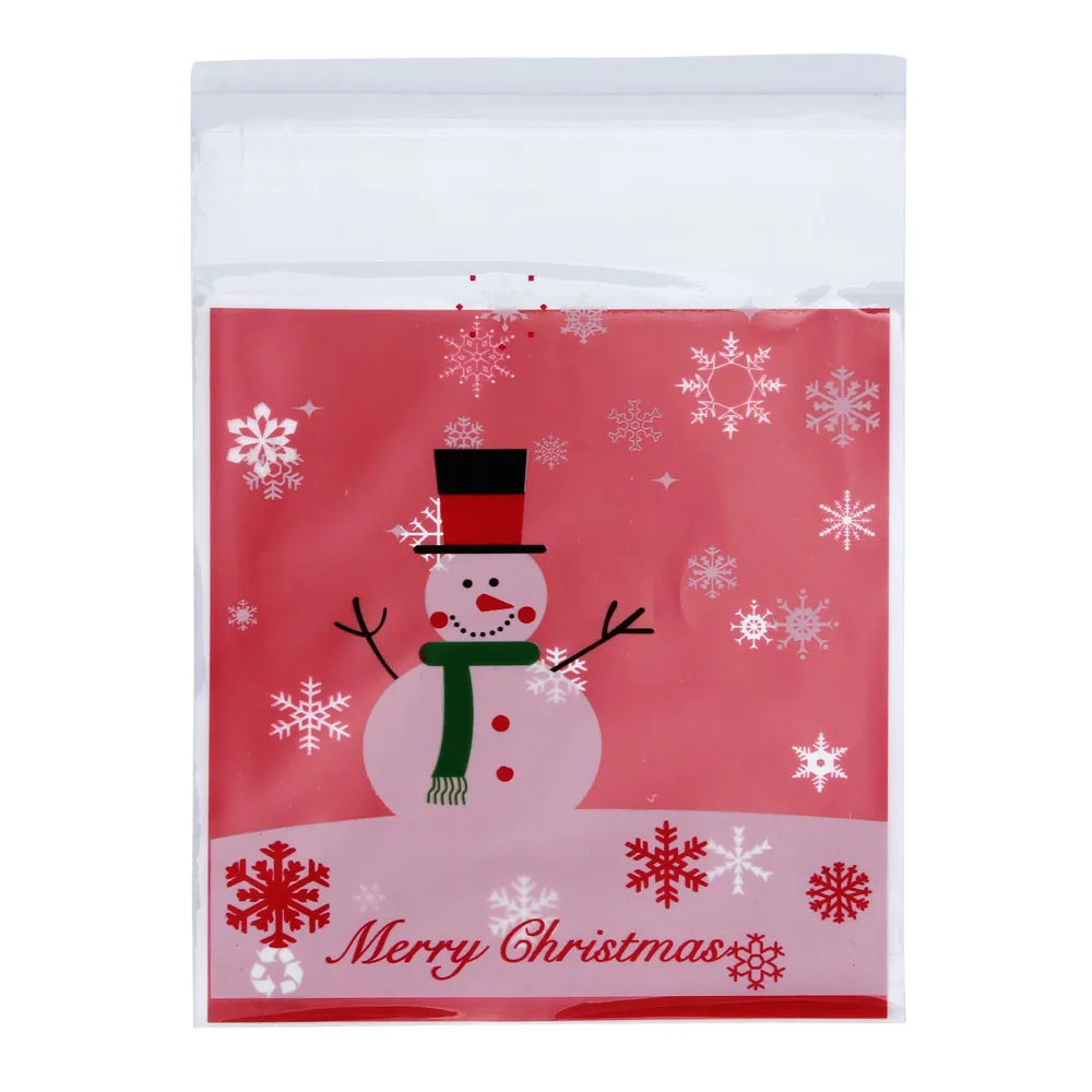 A Set Shrink Wrap Bags OPP Christmas Snowman Cake Bags Candy Wrapping
