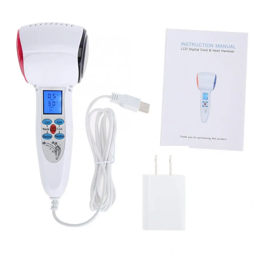 

2 Types Hot&Cold Hammer Cryotherapy Nutrition Lead-in Beauty Device Face Massager Machine Massage Relaxation v