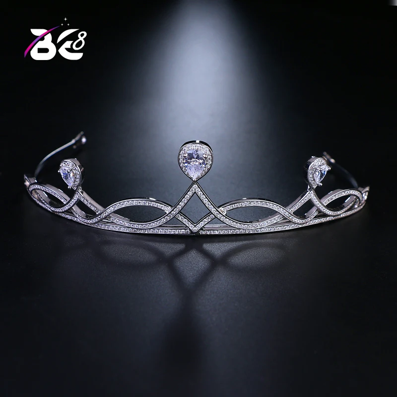 

Be 8 Luxury Micro Paved Full Cubic Zircon Tiaras and Crowns Wedding Hair Accessories Bride Novia Bijoux Cheveux H097
