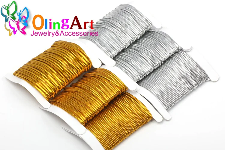 OlingArt 1,0 мм/1,5 мм/2,0 мм 6 м Золотая/серебряная нить цветной нейлоновый эластичный шнур веревки линия проволока Сделай Сам браслет для изготовления ювелирных изделий