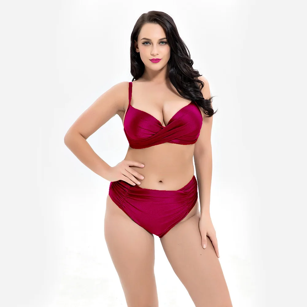 

Bikinis 2019 Women Swimwear Super Plus Size Fatkini Large Size Indoor Ladies Women's Swimsuits Female Sexy Waist Bathing Suit