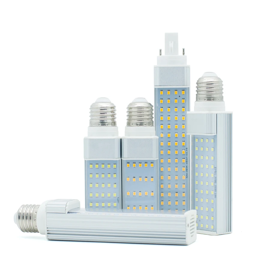 

LED Horizontal Plug LED Corn Bulb E27/G24 Aluminum 5/9/12W AC85-265V Led Corn Light White/Warm White Color Street Light Bulb