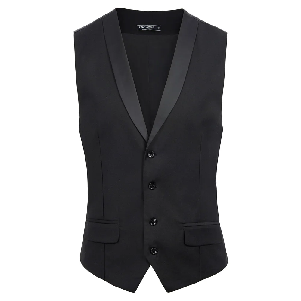 

Men vest coat Stylish Single Breasted Waistcoat Shawl Collar Deep V-Neck solid color short fit slim summer men office work tops
