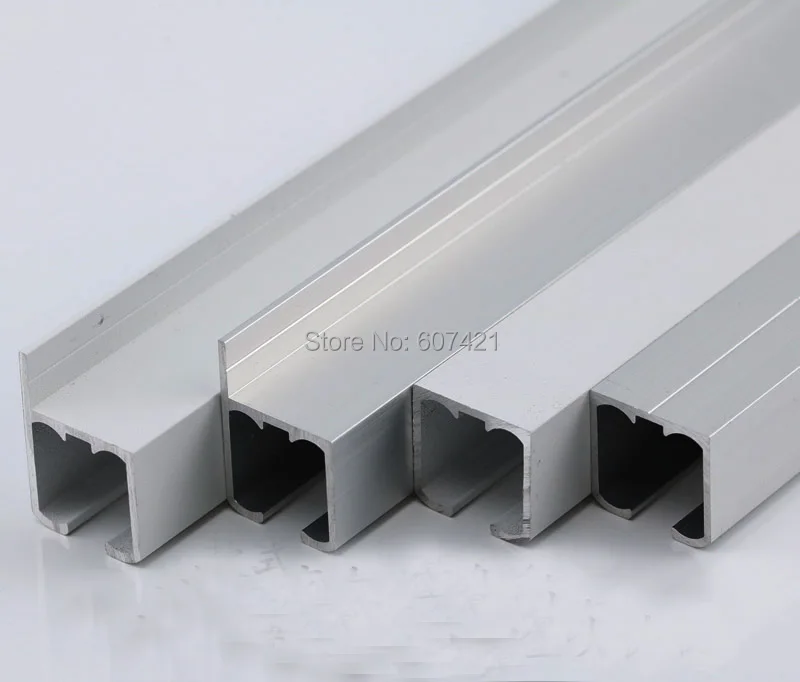 (Pack/2sets) 1 M Long U shape Aluminum Alloy Track Railway with Rope Hook for Wire Cable Displays,Shop Fittings ,Shelving