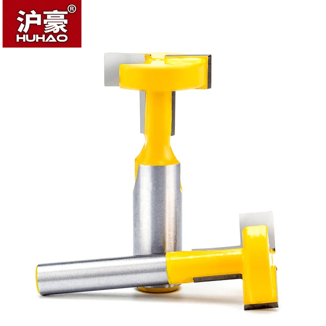 HUHAO 1pc 8mm 1/2″ Shank Woodworking Router Bit T-type Woodworking Slotting  Milling Cutter Tenon Splicing Cutter