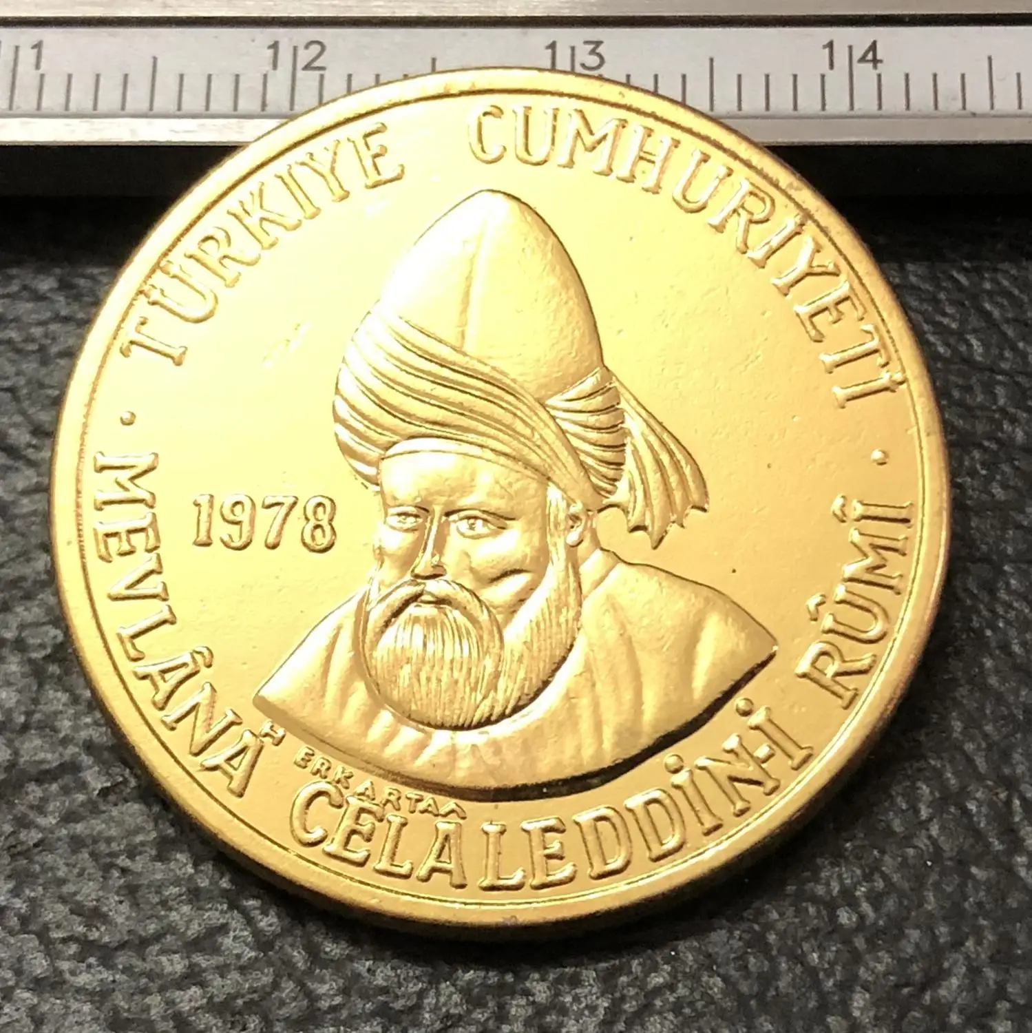 1978 Турция 1000 Лира джалаладдин Руми Золотая копия монеты