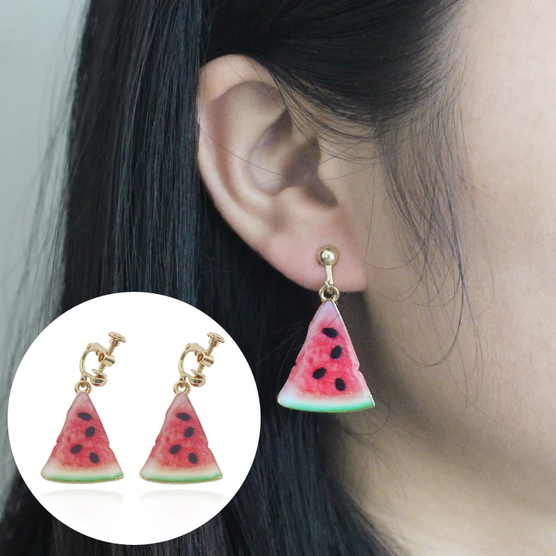 Trendy-Watermelon-Clip-Earrings-For-Women-Sweet-Lovely-Summer-Fruit-Tassel-Long-Drop-Earrings-Ear-Cuff (1)