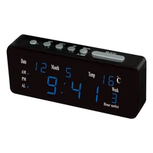 LED digital display desktop multi-function alarm clock modern home decoration multi-color display time date temperature clock
