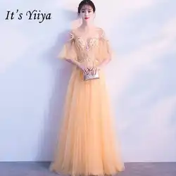 Это YiiYa Новый Bling сетки Пром платья элегантный из плечо Онлайн Вечерние платья H091